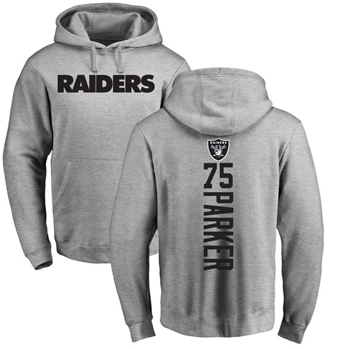 Men Oakland Raiders Ash Brandon Parker Backer NFL Football #75 Pullover Hoodie Sweatshirts